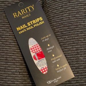 Rarity Nail Wraps Red and Silver Houndstooth